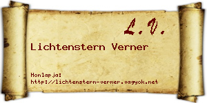 Lichtenstern Verner névjegykártya